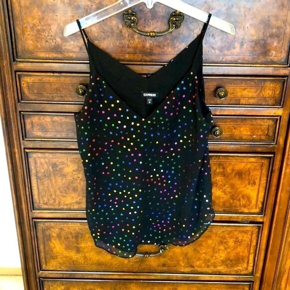 Express Multi Colored Polka Dot Tank Top - Picture 1 of 7